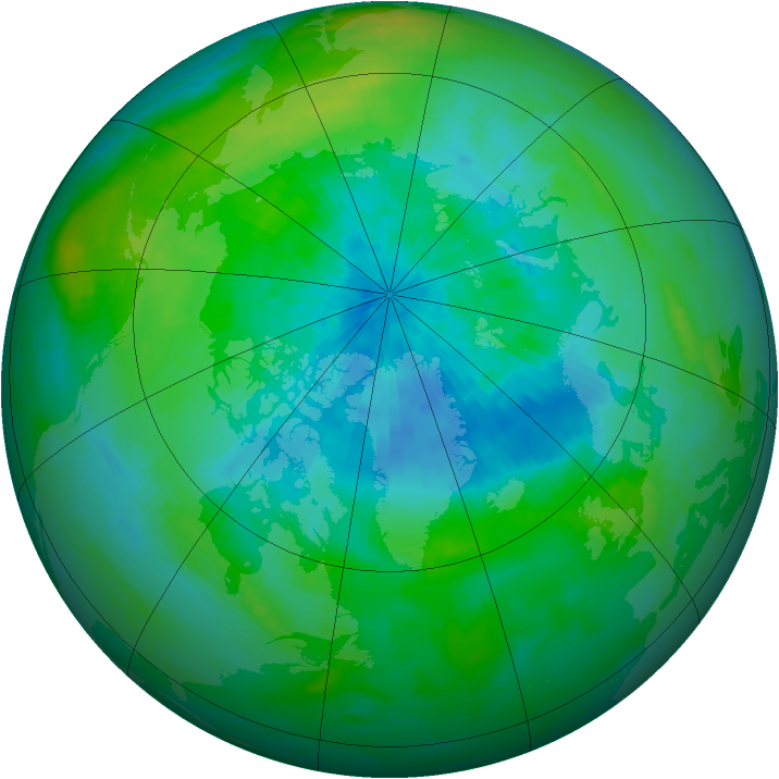 Arctic ozone map for 13 September 1981